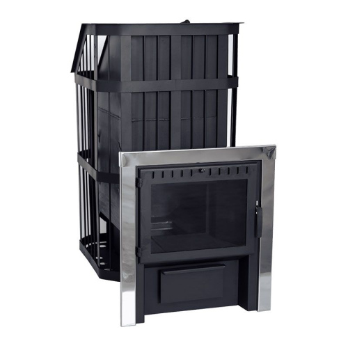 Печь банная Сибирь 20 сетка, со СТЕКЛОМ, Закрытая каменка, сталь 6 мм фото 3