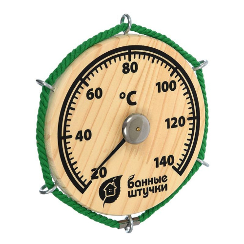 Термометр " Штурвал " 14*14 см для бани и сауны " Банные штучки " / 10 фото 2