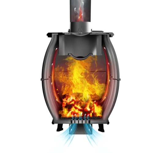 Печь чугунная отопительная с плитой "Бахта" (цв. Черный чугун) ПроМеталл фото 6