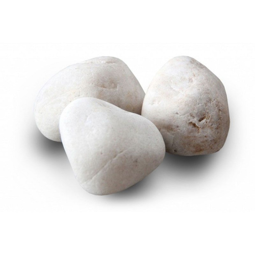 Камень Кварц белый княжеский шлифованный, ведро 10 кг