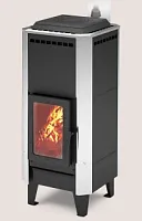 Печь-камин с плитой ВЕРТИКАЛЬ Металлика Теплодар