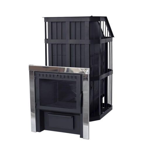 Печь банная Сибирь 20 сетка, со СТЕКЛОМ, Закрытая каменка, сталь 6 мм