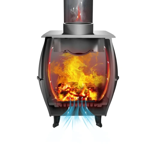 Печь чугунная отопительная с плитой "Бахтинка" (цв. серый) ПроМеталл фото 6