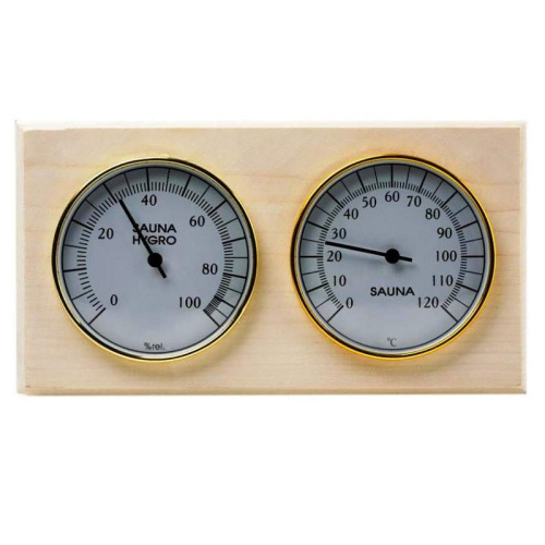 Термо - гигрометр большой деревянный ( Банная станция СББ ) 