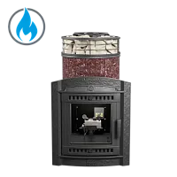 Печь банная "Атмосфера L" Россо Леванто ламель+сетка с газовой горелкой ПроМеталл