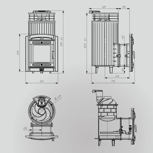 Печь банная "Атмосфера XL" Россо Леванто ламель+сетка с газовой горелкой ПроМеталл фото 2 Печь банная "Атмосфера XL" Россо Леванто ламель+сетка с газовой горелкой ПроМеталл фото 2