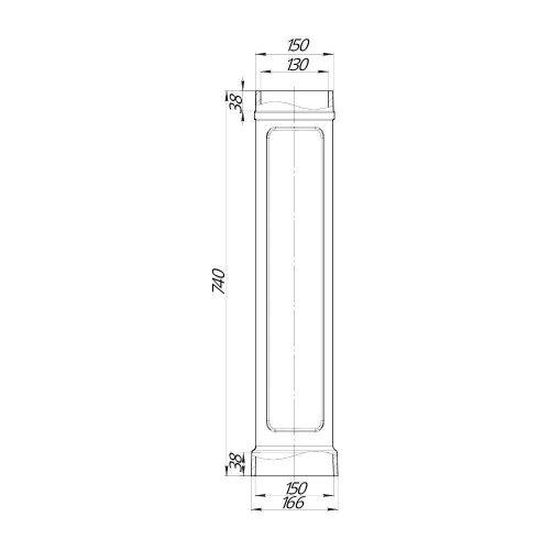 Чугунный дымоход D 130 L 740 (цв. черный) ПроМеталл фото 2