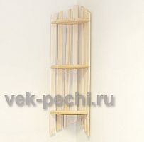 Полка угловая (3 яруса) (2) тонкие рейки 730*330*110 (Мебель для бани)