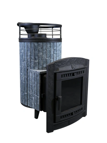 Печь банная "Атмосфера L" Талькохлорит ламель+сетка С ТОННЕЛЕМ ПроМеталл фото 7