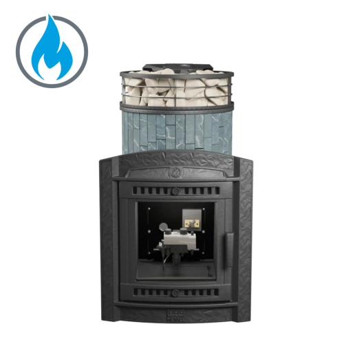 Печь банная "Атмосфера L" Талькохлорит ламель+сетка с газовой горелкой ПроМеталл Печь банная "Атмосфера L" Талькохлорит ламель+сетка с газовой горелкой ПроМеталл