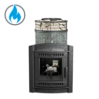 Печь банная "Атмосфера L" Жадеит ламель+сетка с газовой горелкой ПроМеталл